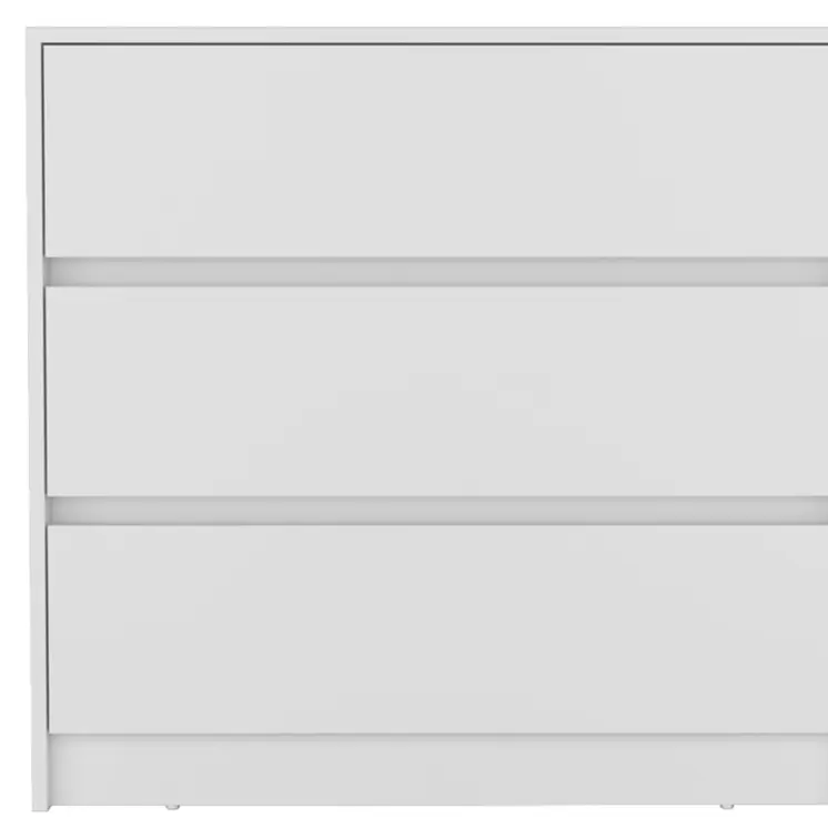 33" White Three Drawer Dresser