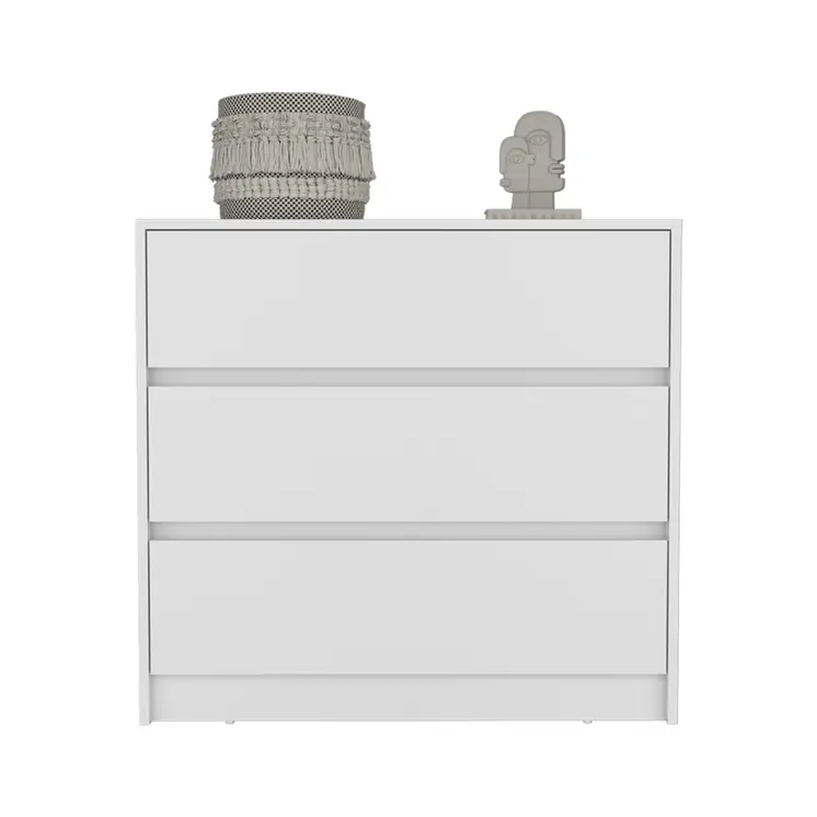 33" White Three Drawer Dresser