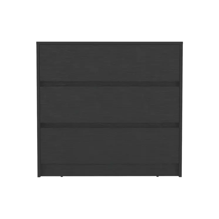 33" Black Three Drawer Dresser