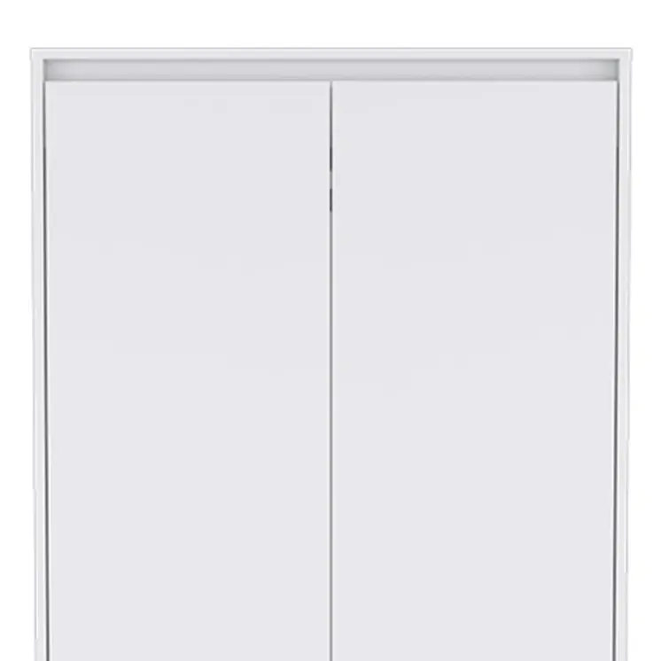 32" White Two Drawer Combo Dresser