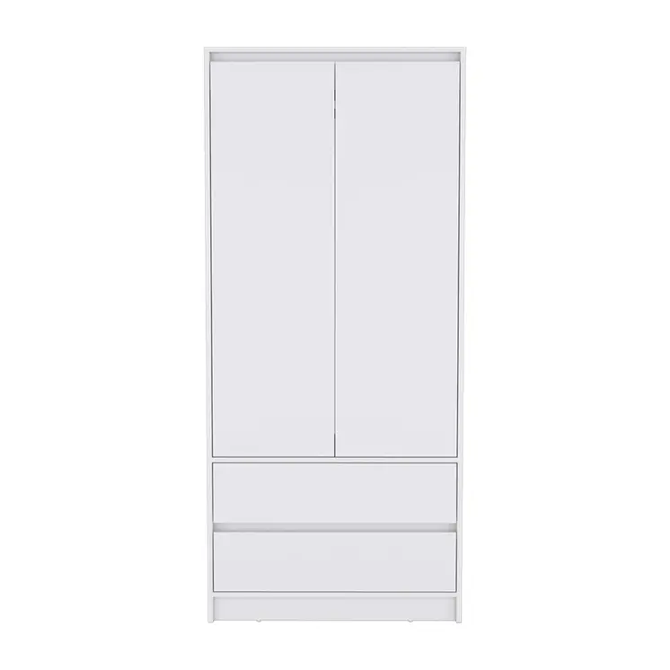 32" White Two Drawer Combo Dresser