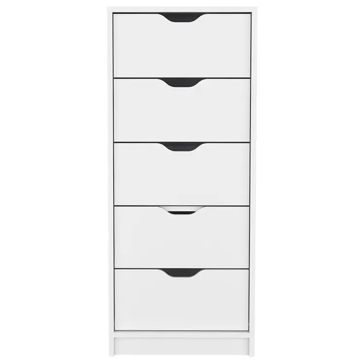18" White Five Drawer Standard Chest