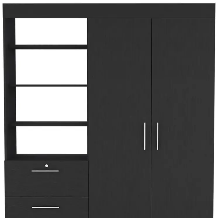 59" Black Three Drawer Dresser