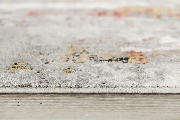 2' X 3' Gray and Blue Abstract Washable Non Skid Area Rug