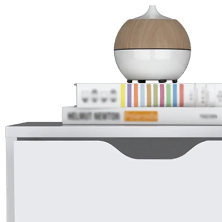 19" White Wood Two Drawer Nightstand