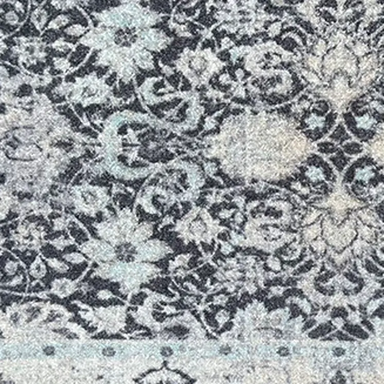 2' X 4' Gray Oriental Washable Area Rug With UV Protection