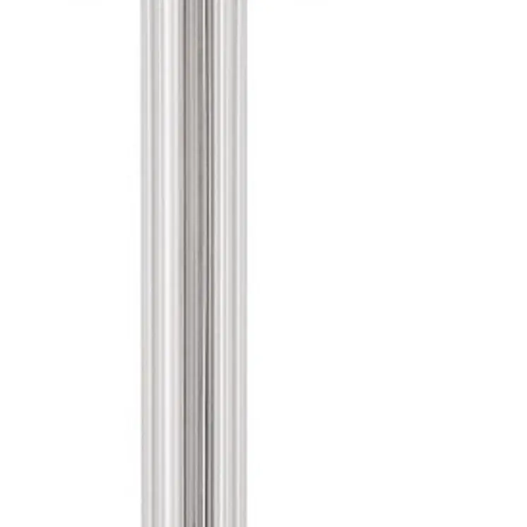 60" Chrome Two Light Traditional Shaped Floor Lamp With White Rectangular Shade