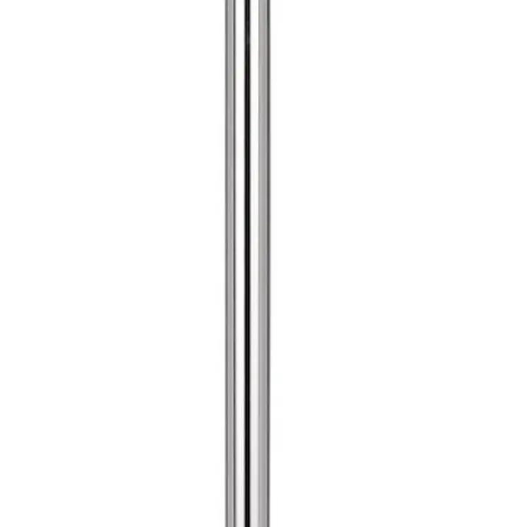 61" Chrome Tray Table Floor Lamp With White Square Shade