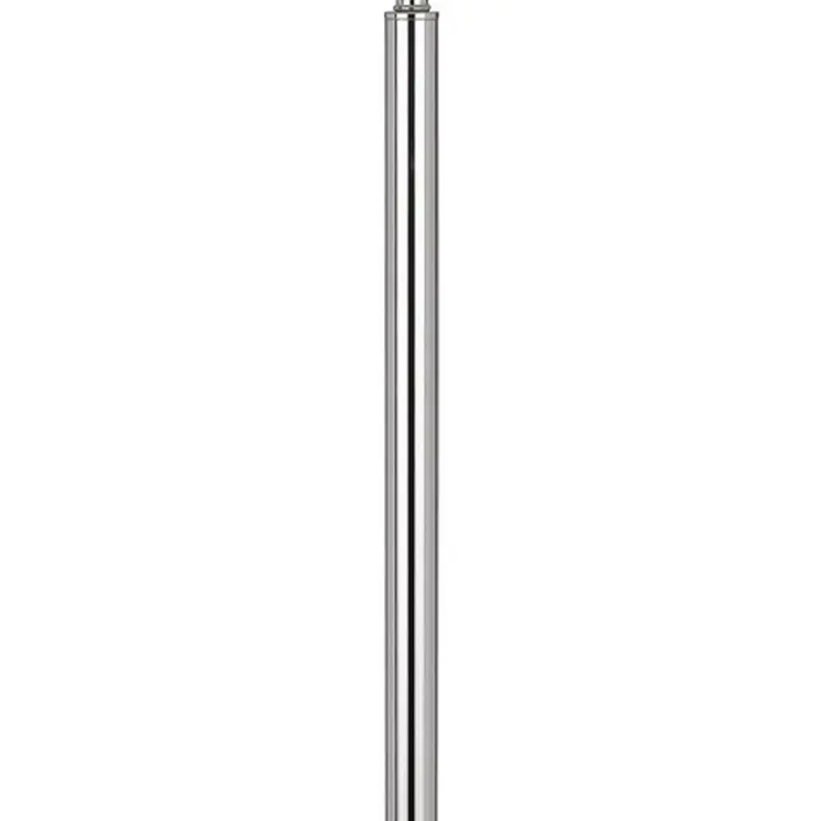 61" Chrome Tray Table Floor Lamp With White Square Shade