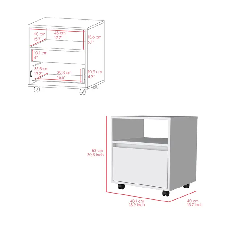 Two Piece White Bedroom Set