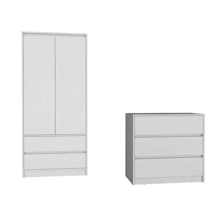 Two Piece White Bedroom Set