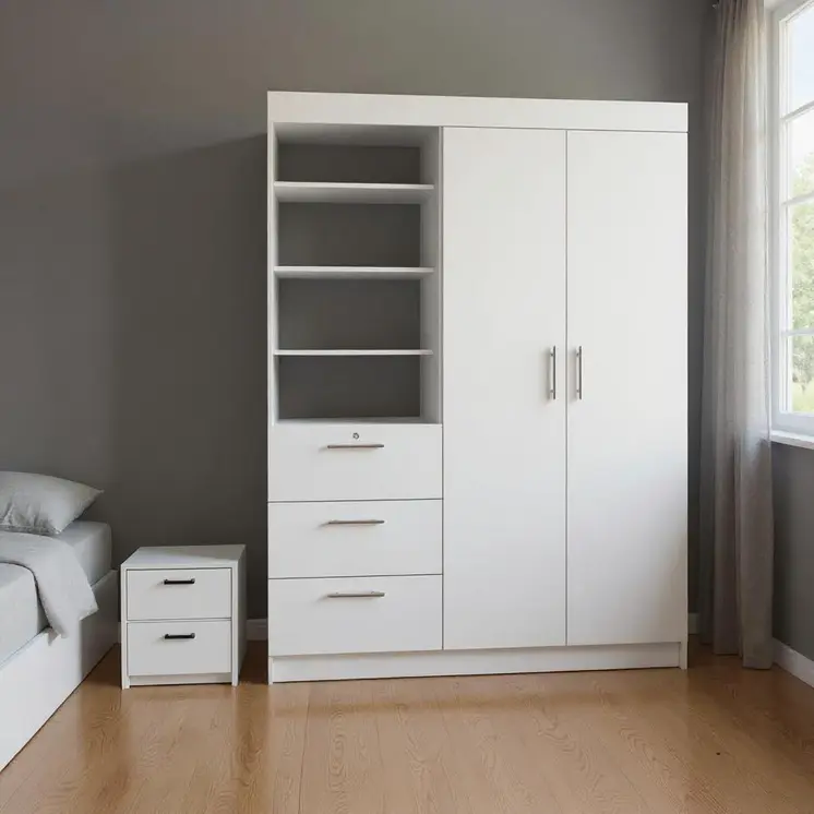Two Piece White Bedroom Set