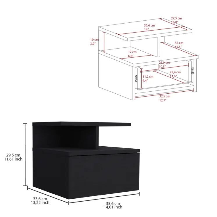 Two Piece Black Bedroom Set