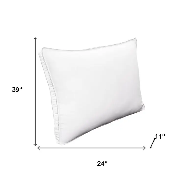 Set of Two Microfiber Down Alternative Medium Hypoallergenic King Size Bed Pillows