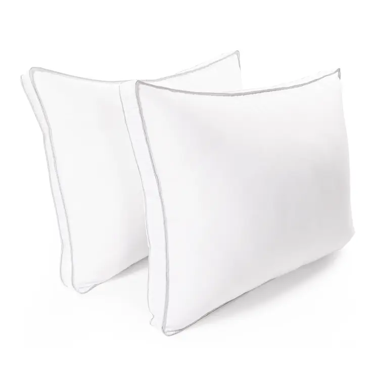 Set of Two Microfiber Down Alternative Medium Hypoallergenic Standard Size Bed Pillows