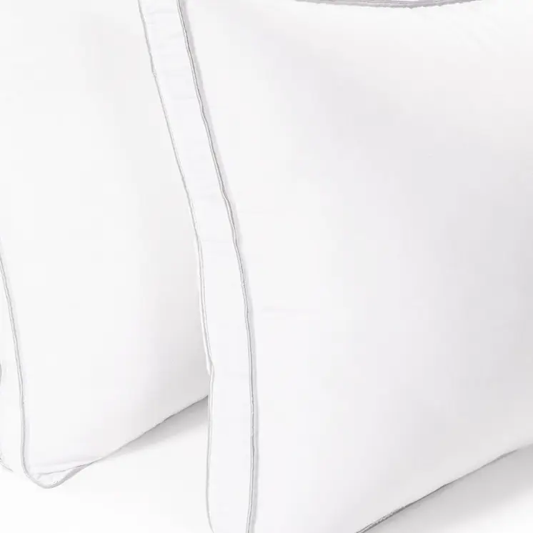 Set of Two Microfiber Down Alternative Medium Hypoallergenic Standard Size Bed Pillows