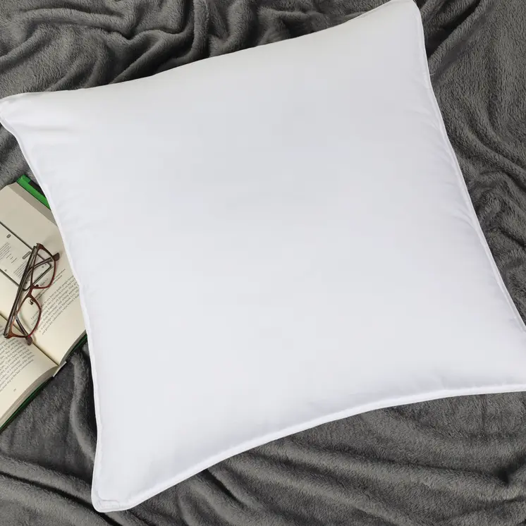 Set of Two Microfiber Down Alternative Medium Hypoallergenic European Size Bed Pillows
