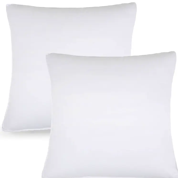 Set of Two Microfiber Down Alternative Medium Hypoallergenic European Size Bed Pillows