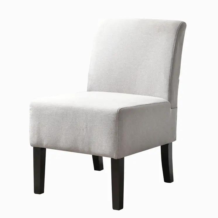 23" Gray and Black Upholstered Slipper Chair
