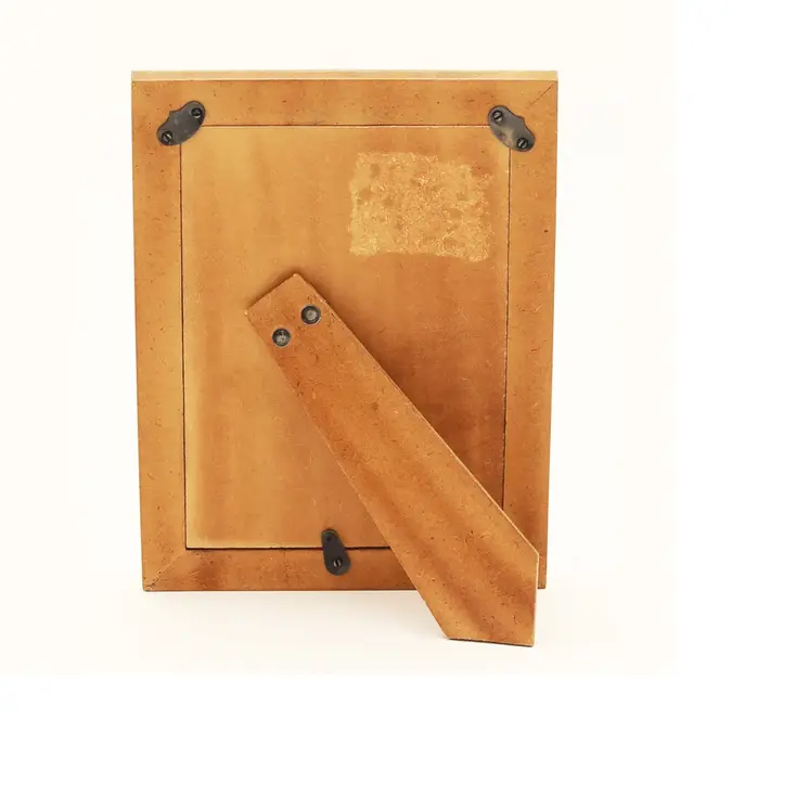 5" x 7" Beige Black And Green Geometric Resin And Solid Wood Tabletop Picture Frame