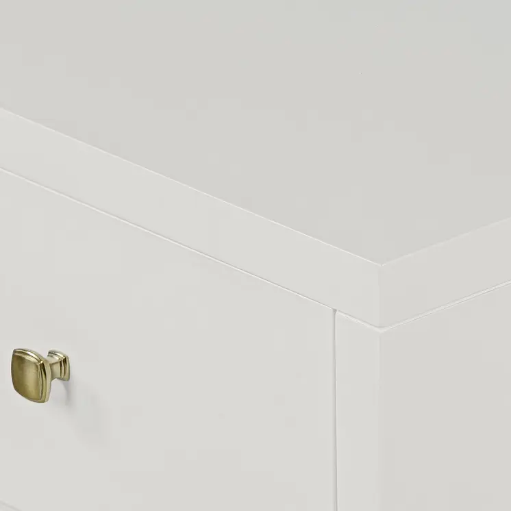 19" White Solid and Manufactured Wood Two Drawer Nightstand
