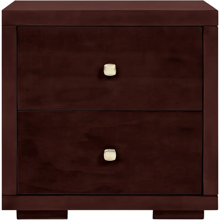 19" Espresso Solid and Manufactured Wood Two Drawer Nightstand