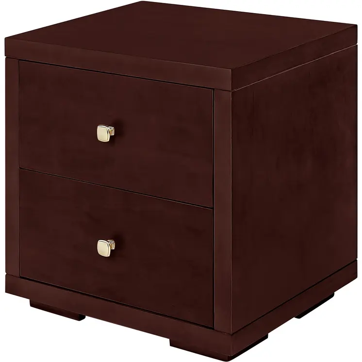 19" Espresso Solid and Manufactured Wood Two Drawer Nightstand