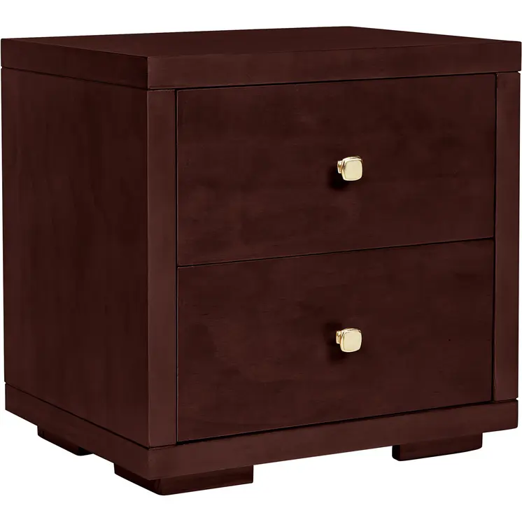 19" Espresso Solid and Manufactured Wood Two Drawer Nightstand