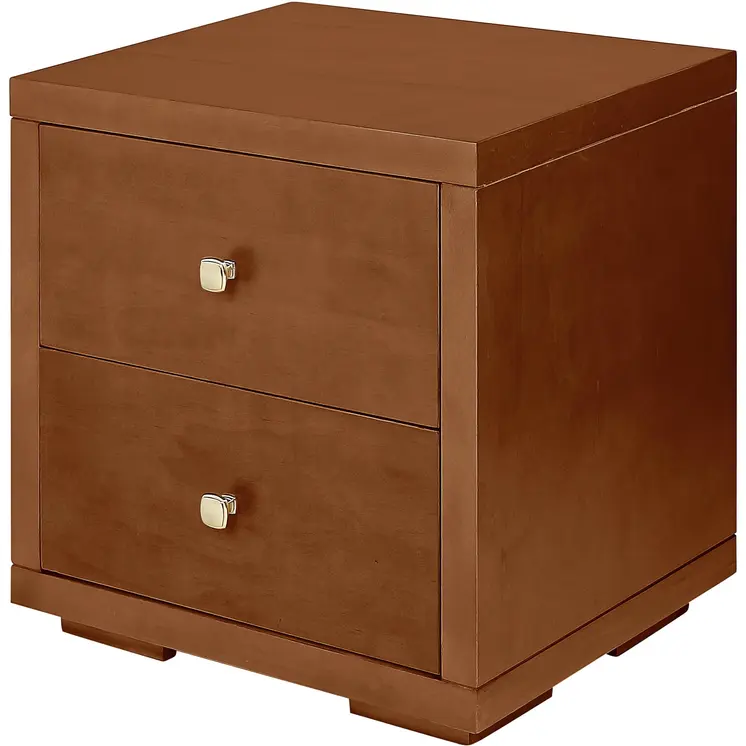 19" Brown Solid and Manufactured Wood Two Drawer Nightstand