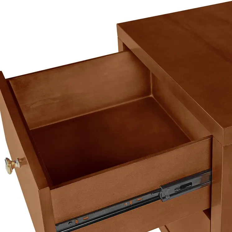 19" Brown Solid and Manufactured Wood Two Drawer Nightstand