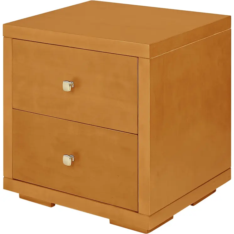 19" Oak Solid and Manufactured Wood Two Drawer Nightstand