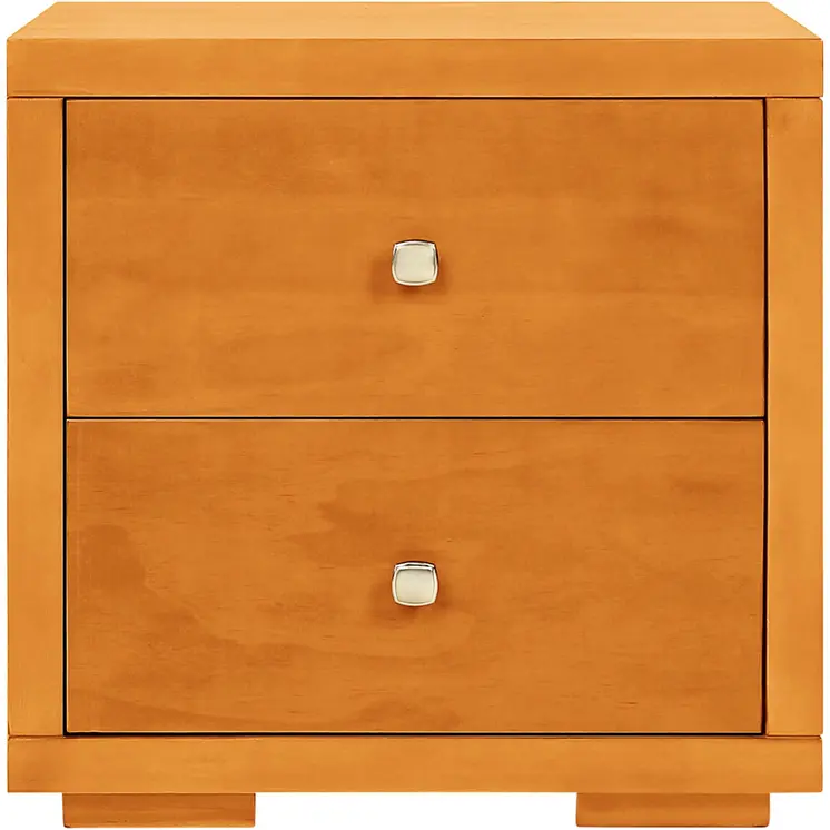 19" Light Brown Solid and Manufactured Wood Two Drawer Nightstand