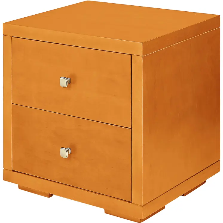 19" Light Brown Solid and Manufactured Wood Two Drawer Nightstand