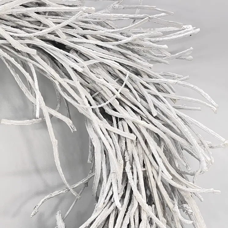 28" White Willow Dried Wreath