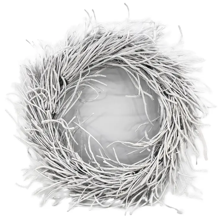 28" White Willow Dried Wreath