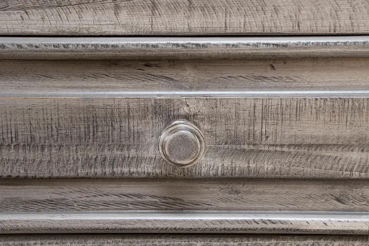 32" Gray Solid Wood Three Drawer Nightstand