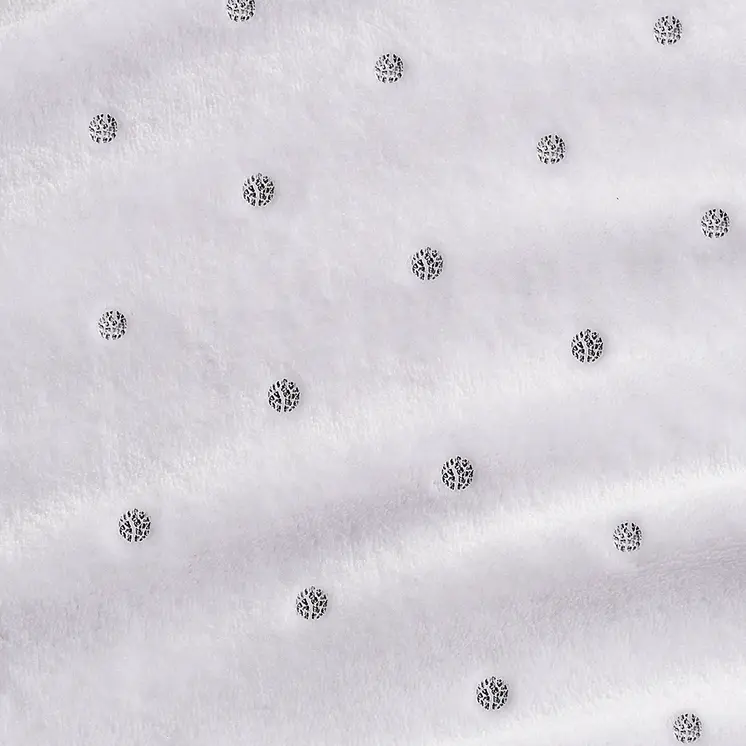 Twin Ivory Fleece Woven Polka Dots Plush Blanket