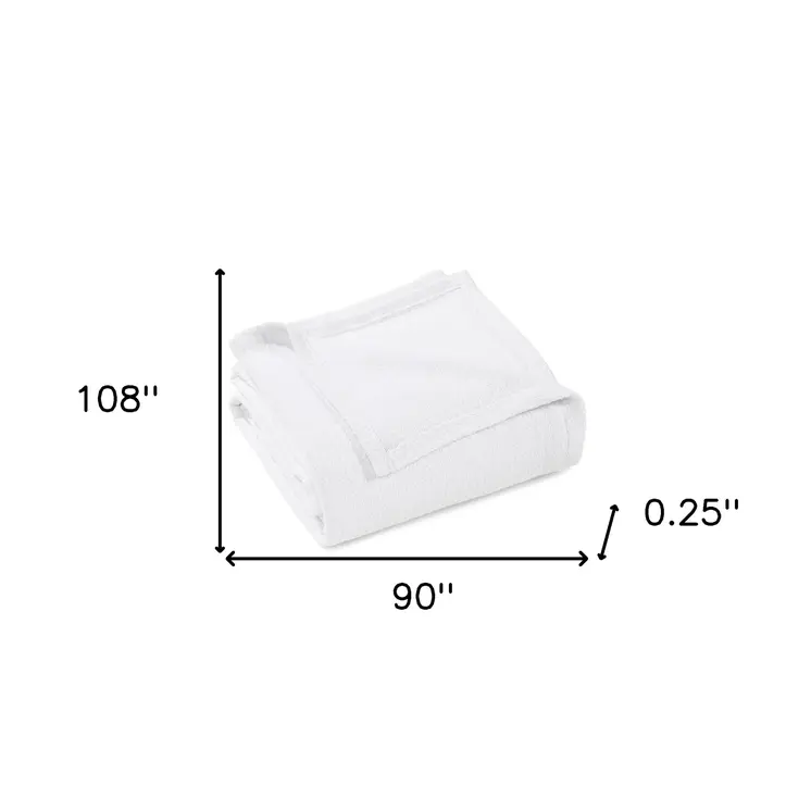 King White Cotton Waffle Weave Honeycomb Blanket