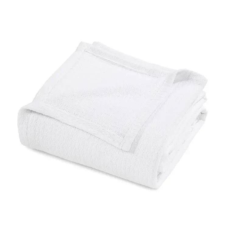 King White Cotton Waffle Weave Honeycomb Blanket