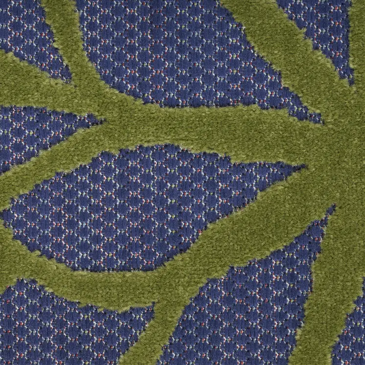 5' X 7' Blue Yellow and Green Indoor Outdoor Area Rug