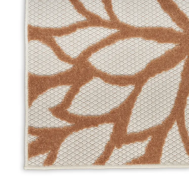 5' X 7' Ivory Green And Blue Indoor Outdoor Area Rug