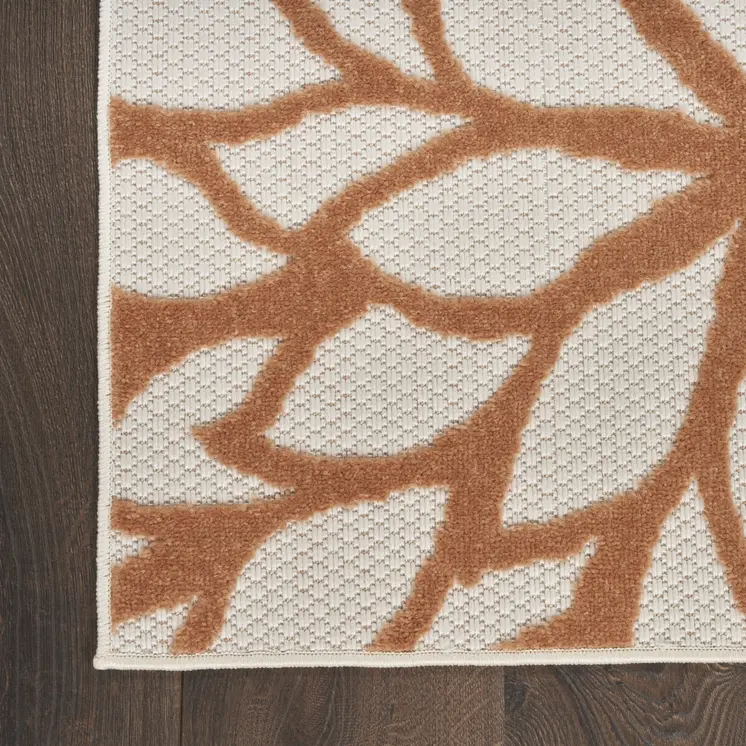 4' X 6' Ivory Green And Blue Indoor Outdoor Area Rug
