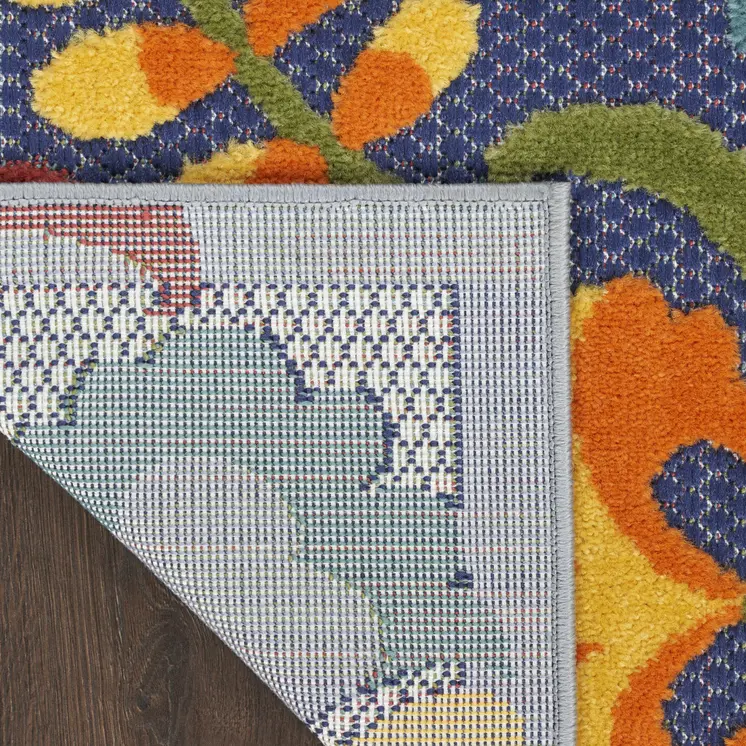 6' X 9' Blue Yellow And Green Indoor Outdoor Area Rug