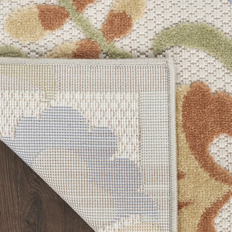 4' X 6' Ivory And Blue Indoor Outdoor Area Rug