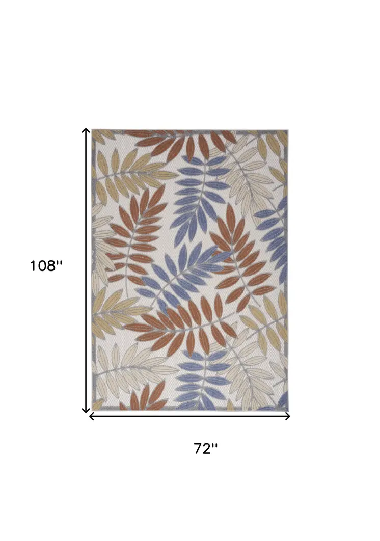 6' X 9' Blue Indoor Outdoor Area Rug