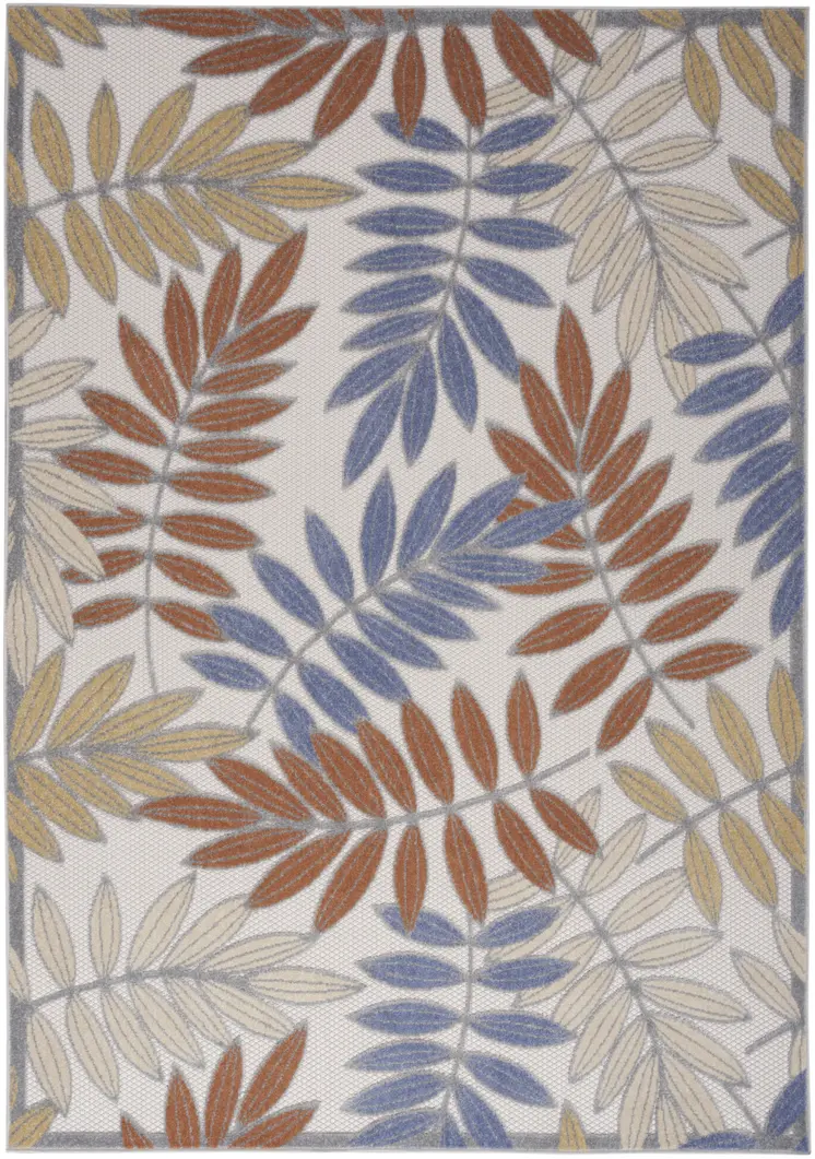 4' X 6' Blue Indoor Outdoor Area Rug