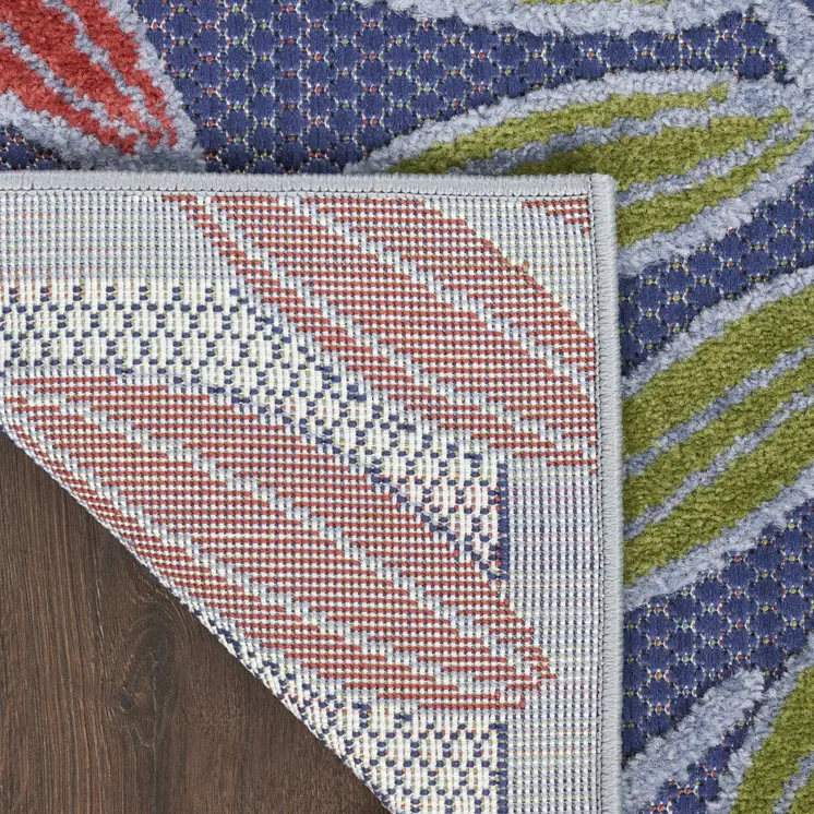 4' X 6' Orange Green And Blue Indoor Outdoor Area Rug