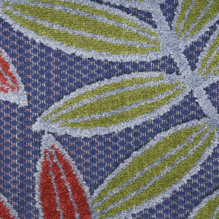 4' X 6' Orange Green And Blue Indoor Outdoor Area Rug