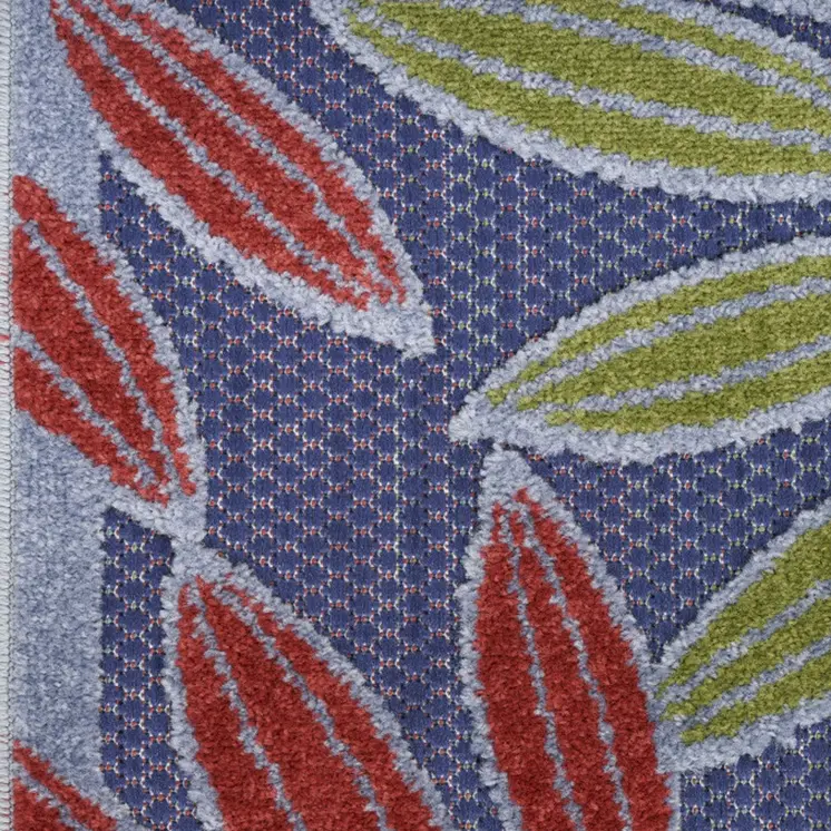 6' X 9' Orange Green And Blue Indoor Outdoor Area Rug