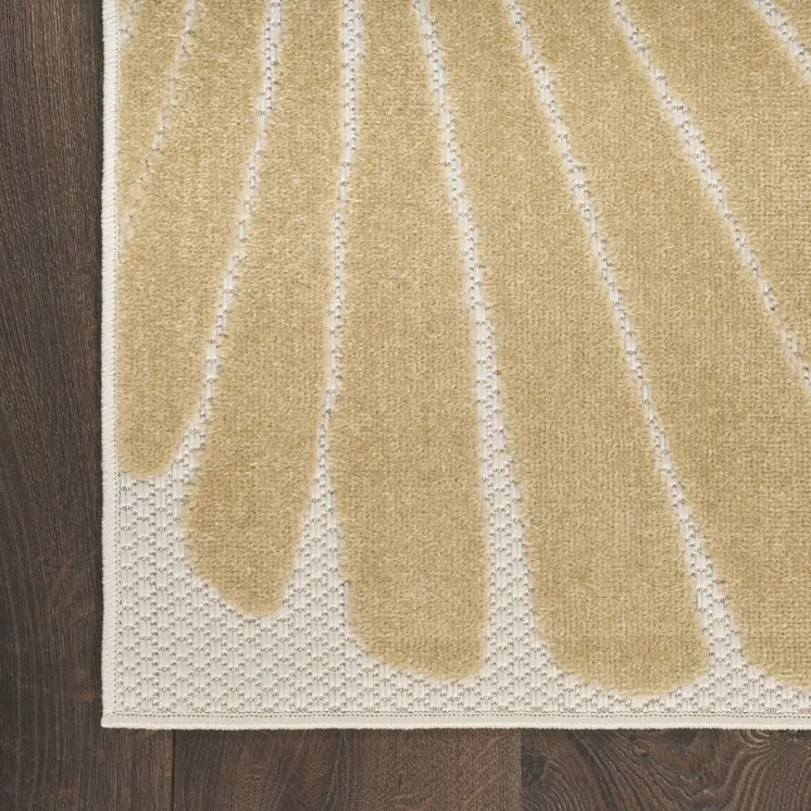 4' X 6' Ivory Orange And Blue Indoor Outdoor Area Rug